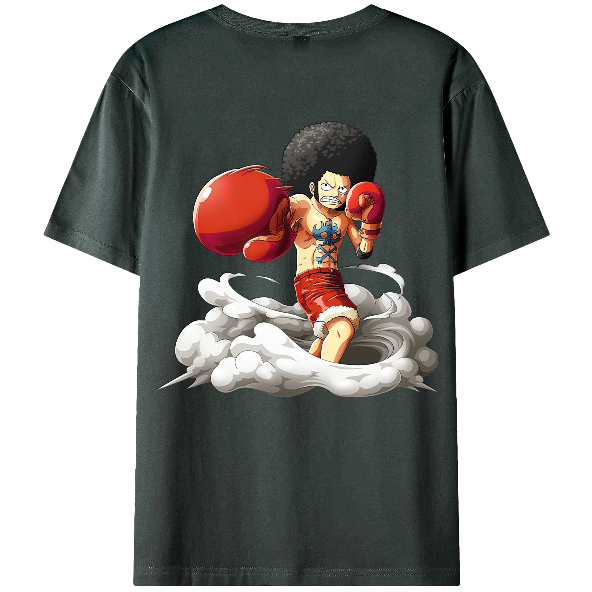 ワンピース モンキー・D・ルフィ ONE PIECE Monkey D. Luffy 綿100％ メンズ半袖Tシャツ（バックプリント） 通気性